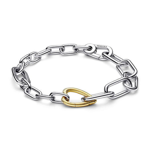 Silver And 14K Gold-Plated Link Bracelet