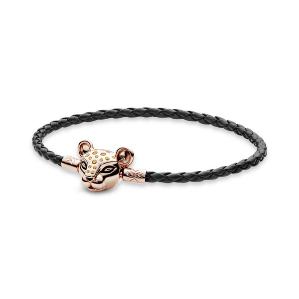 Pandora Rose Black Leather Bracelet