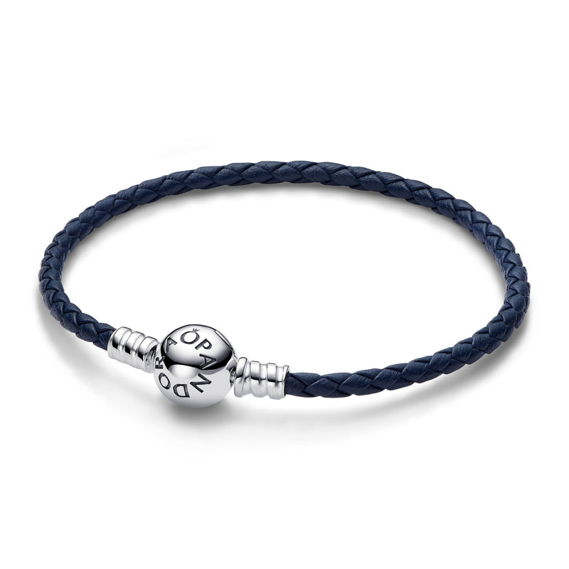 Blue Leather Bracelet