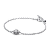 Sparkling Pear Halo Chain Bracelet