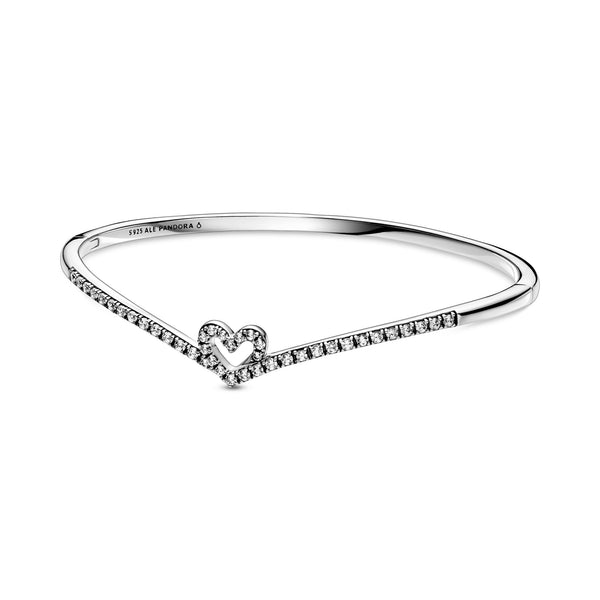 Heart And Wishbone Bangle