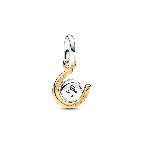 Two-tone Spinning Disc Horseshoe Dangle Charm