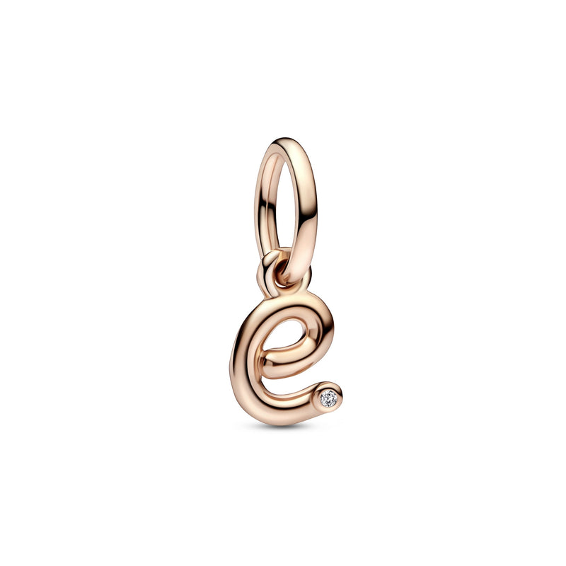 Letter E 14K Rose Gold-Plated Dangle