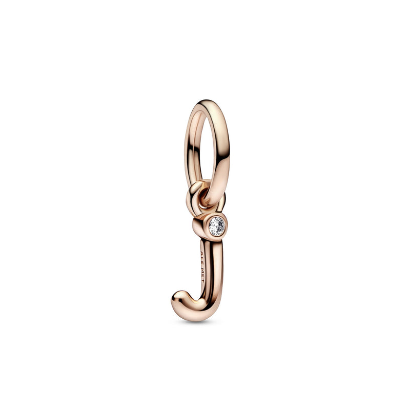 Letter J 14K Rose Gold-Plated Dangle