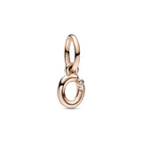 Letter O 14K Rose Gold-Plated Dangle