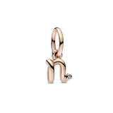 Letter N 14K Rose Gold-Plated Dangle