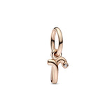 Letter R 14K Rose Gold-Plated Dangle