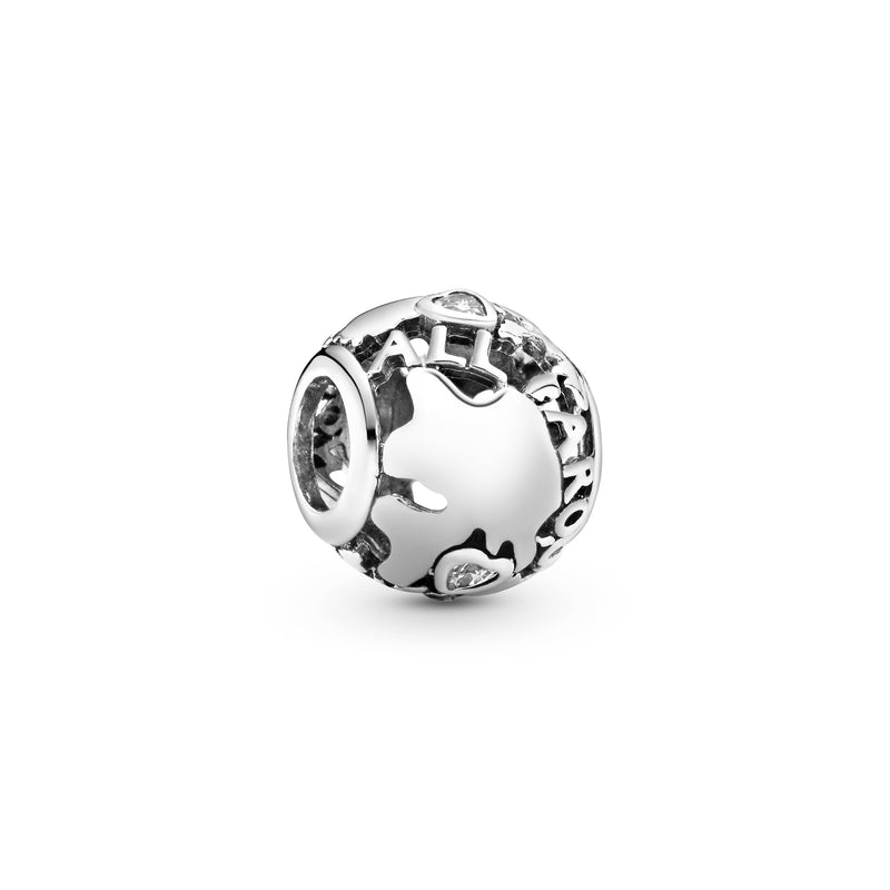 All Around The World Openwork Silver Charm