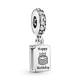 Birthday Card Silver Dangle