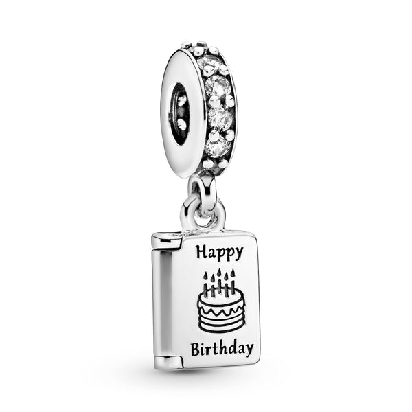 Birthday Card Silver Dangle