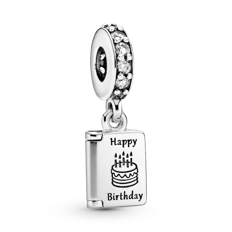 Birthday Card Silver Dangle