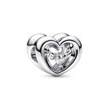 Open Heart Silver Charm