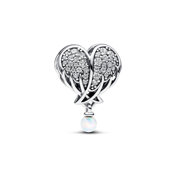 Sparkling Angel Wings & Heart Charm