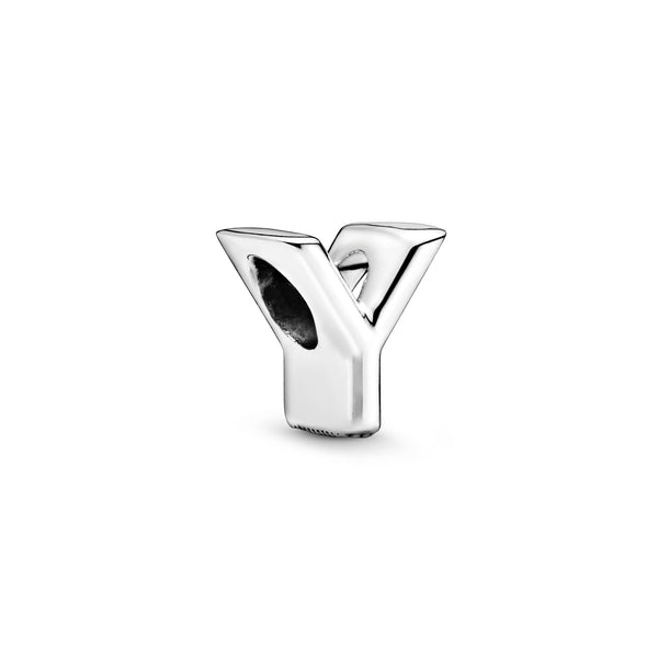 Letter Y Silver Charm