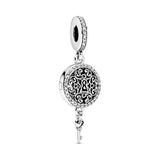 Regal Pattern Key Openable Silver Dangle