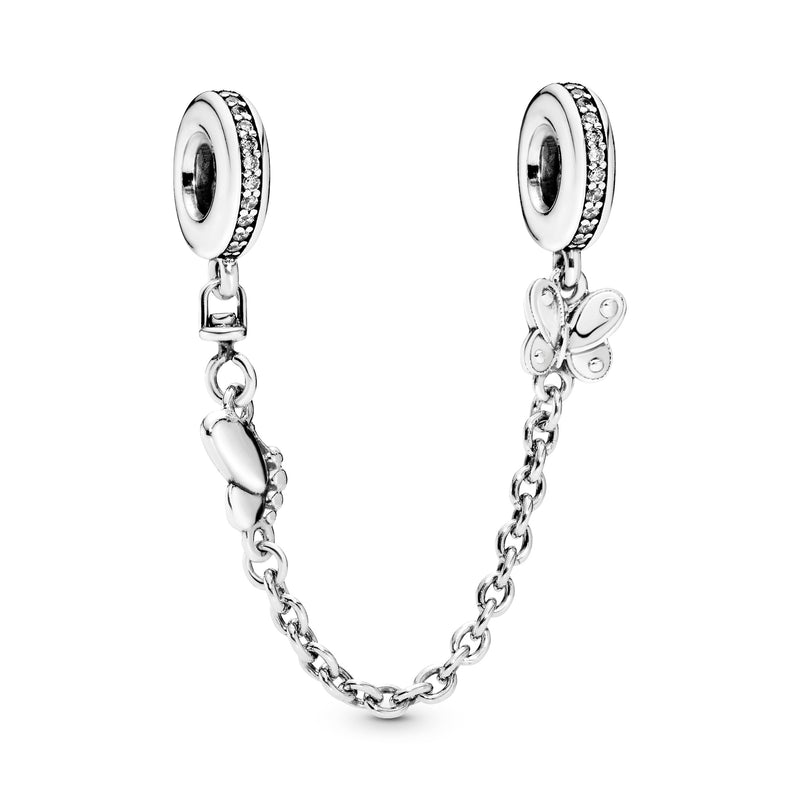 Butterfly Silver Safety Chain