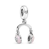 Headphones Silver Dangle