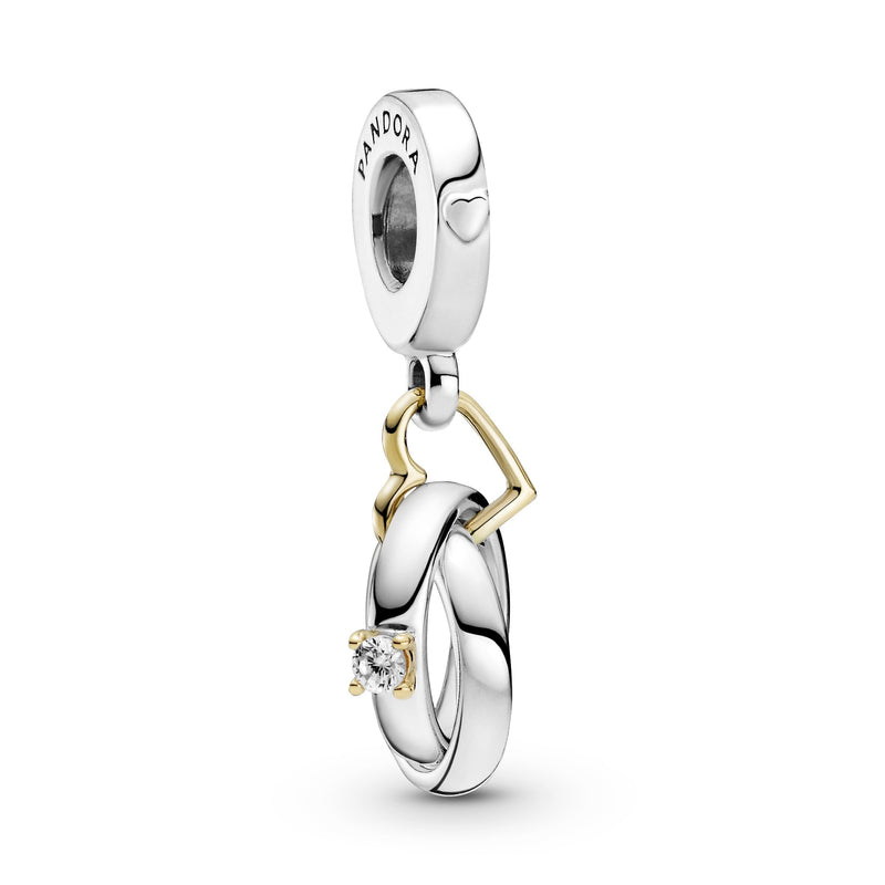 Entwined Wedding Rings Dangle