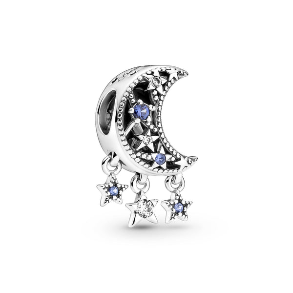 Moon And Star Sterling Silver Charm